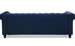 Grand canapé 3 places Chesterfield Velours Bleu