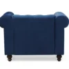 Grand fauteuil Chesterfield Velours Bleu