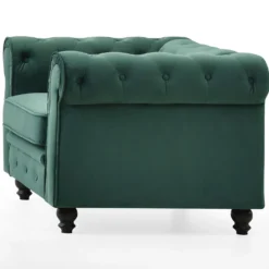 Grand fauteuil Chesterfield Velours Vert