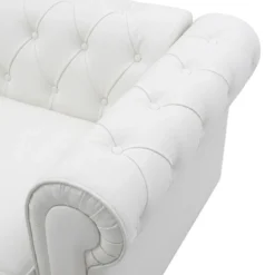 Grand fauteuil Chesterfield Blanc