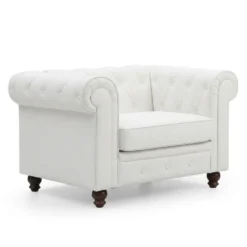 Grand fauteuil Chesterfield Blanc