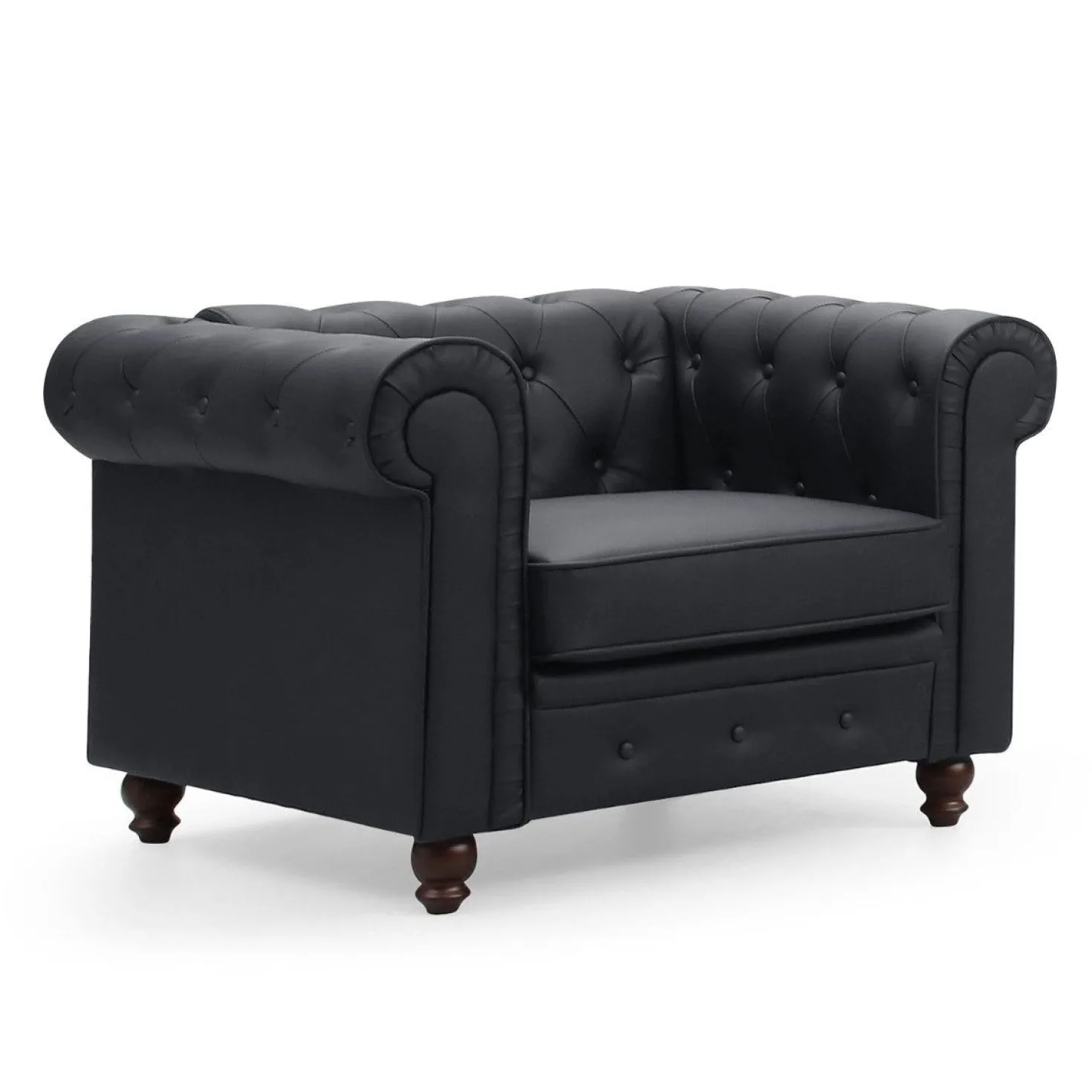 Grand fauteuil Chesterfield Noir