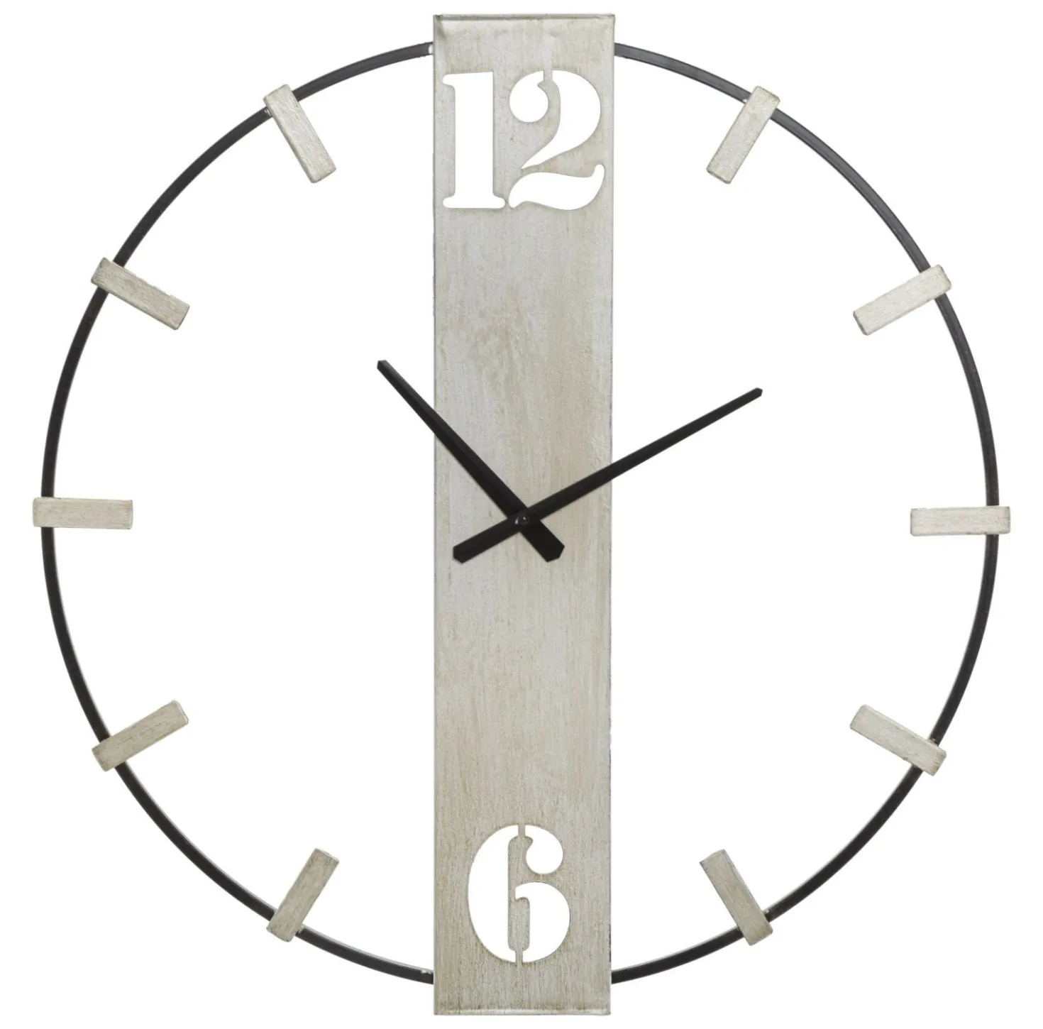 Horloge murale en métal Noir et Argent
