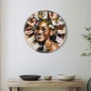 Horloge murale Kourt M.D.F motif femme et papillons colorés