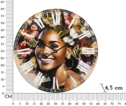 Horloge murale Kourt M.D.F motif femme et papillons colorés