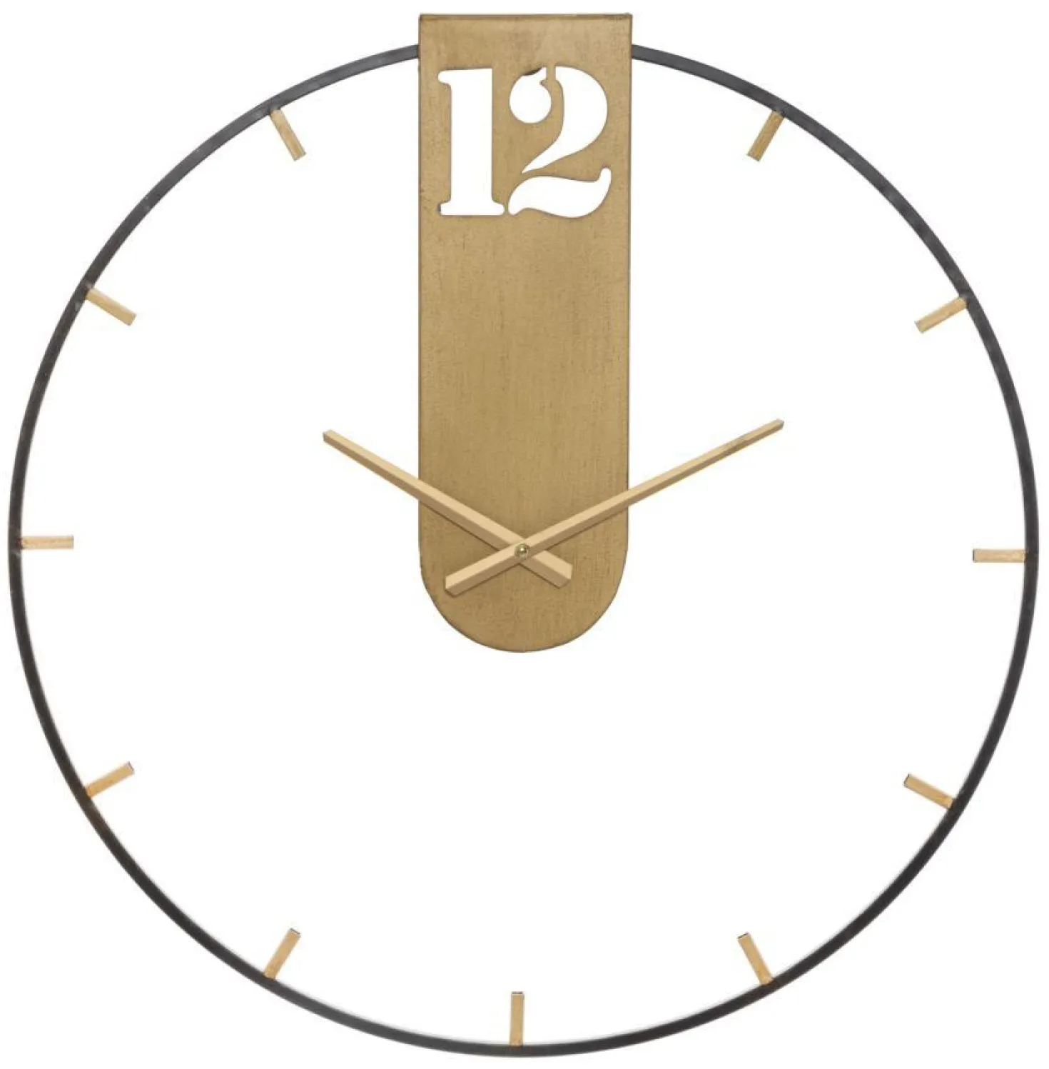 Horloge murale métal Noir et Doré