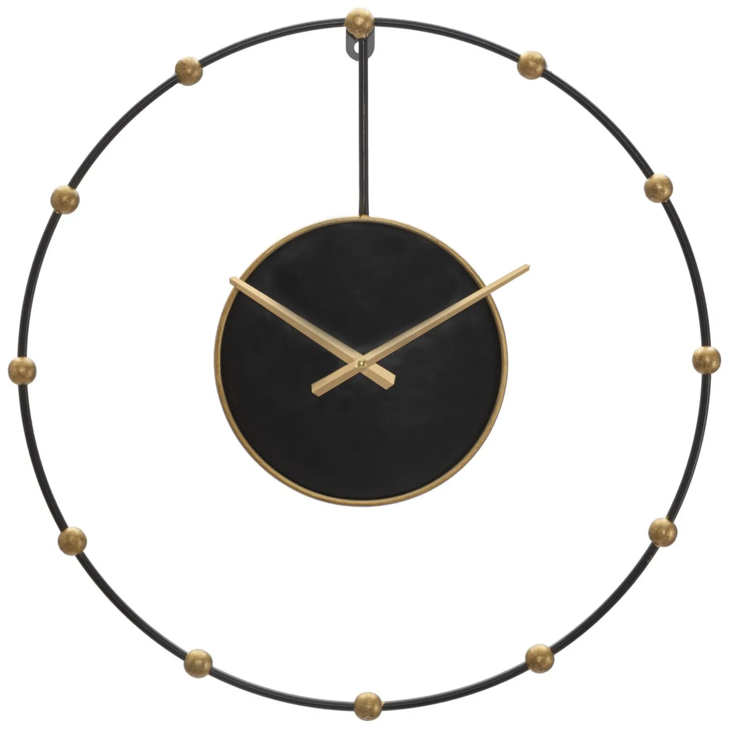 Horloge murale métal Noir et Doré