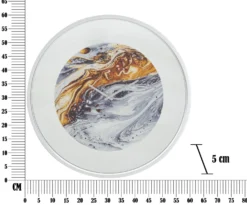 Horloge murale ronde design abstrait Fer M.D.F et verre gris