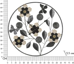 Horloge murale ronde Divaker Fer Noir et M.D.F Marron