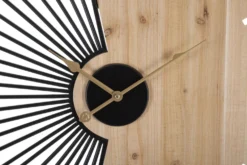 Horloge murale ronde en métal et M.D.F design rayons du soleil