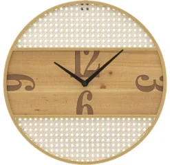 Horloge murale ronde Fuji Fer et M.D.F Paille de Vienne