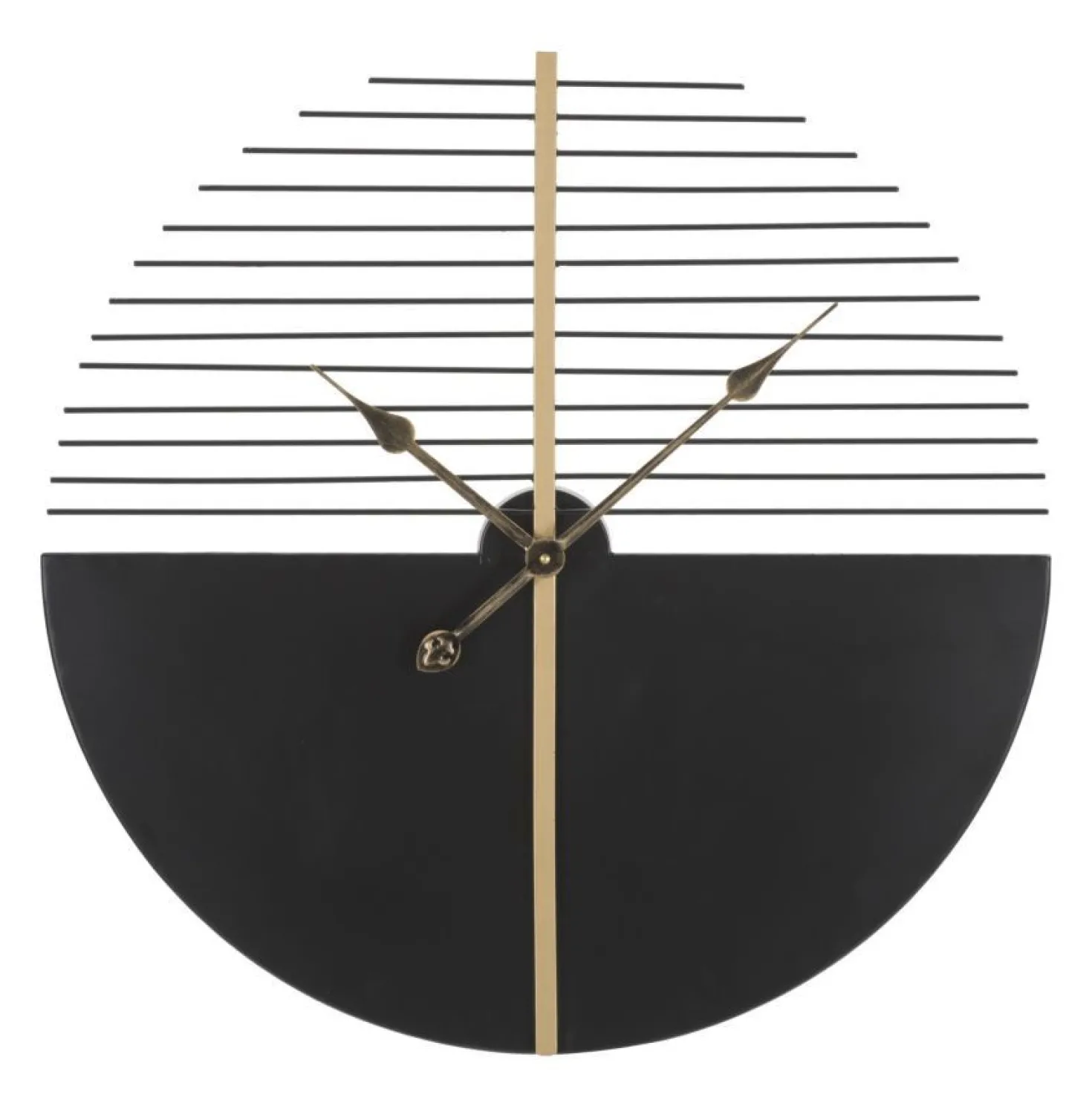 Horloge murale ronde Glam Stick Fer Noir et Doré