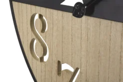 Horloge murale ronde Palm Métal Noir et Bois Clair