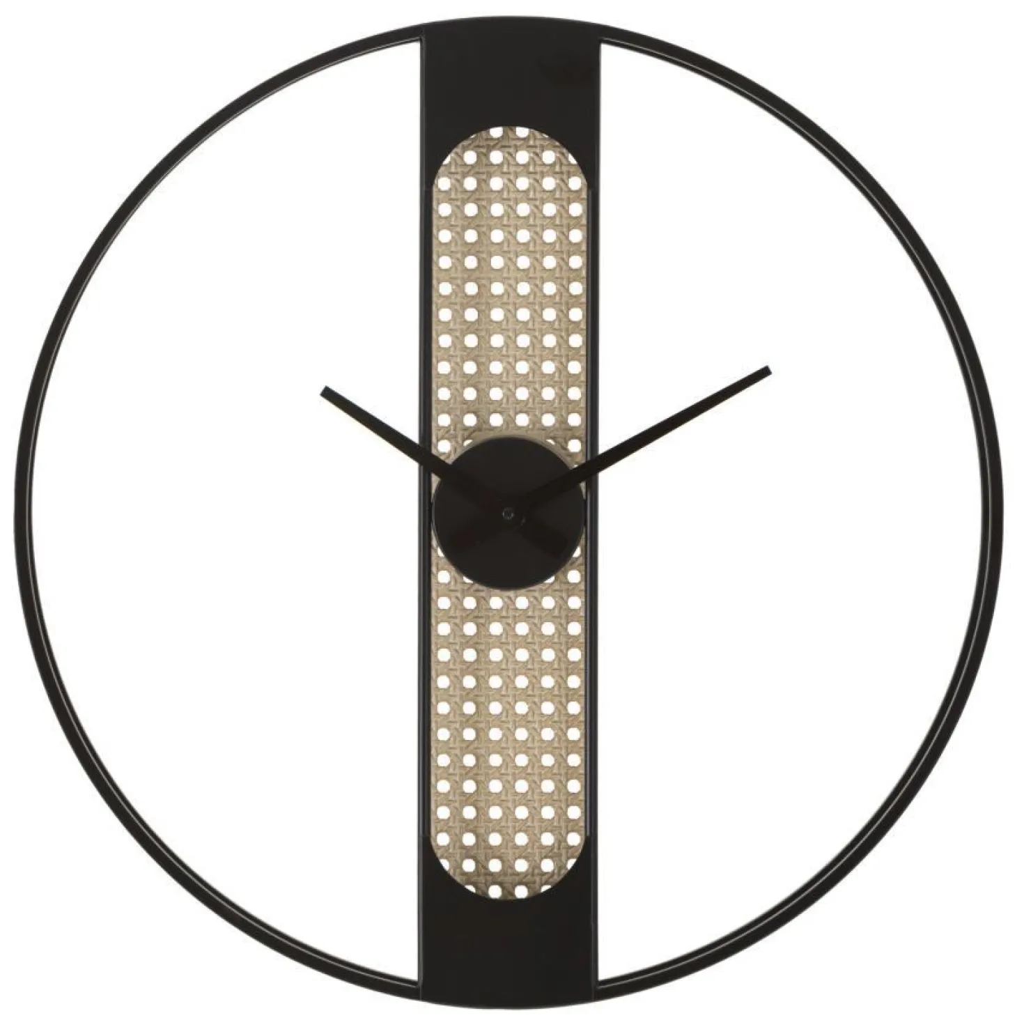 Horloge murale ronde Ribby Fer Noir Cannage de Vienne