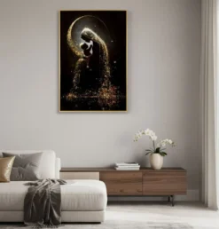 Impression sur toile maternité laquée avec cadre