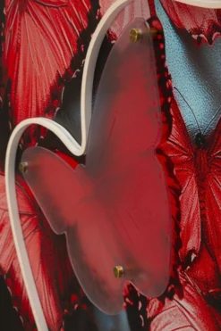 Impression sur toile Papillons rouges 3D avec LED
