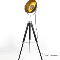 Lampadaire Apollon Noir et Or