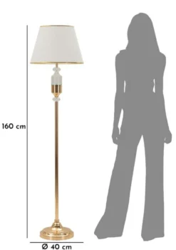 Lampe debout Gipsy Métal Doré abat-jour Blanc