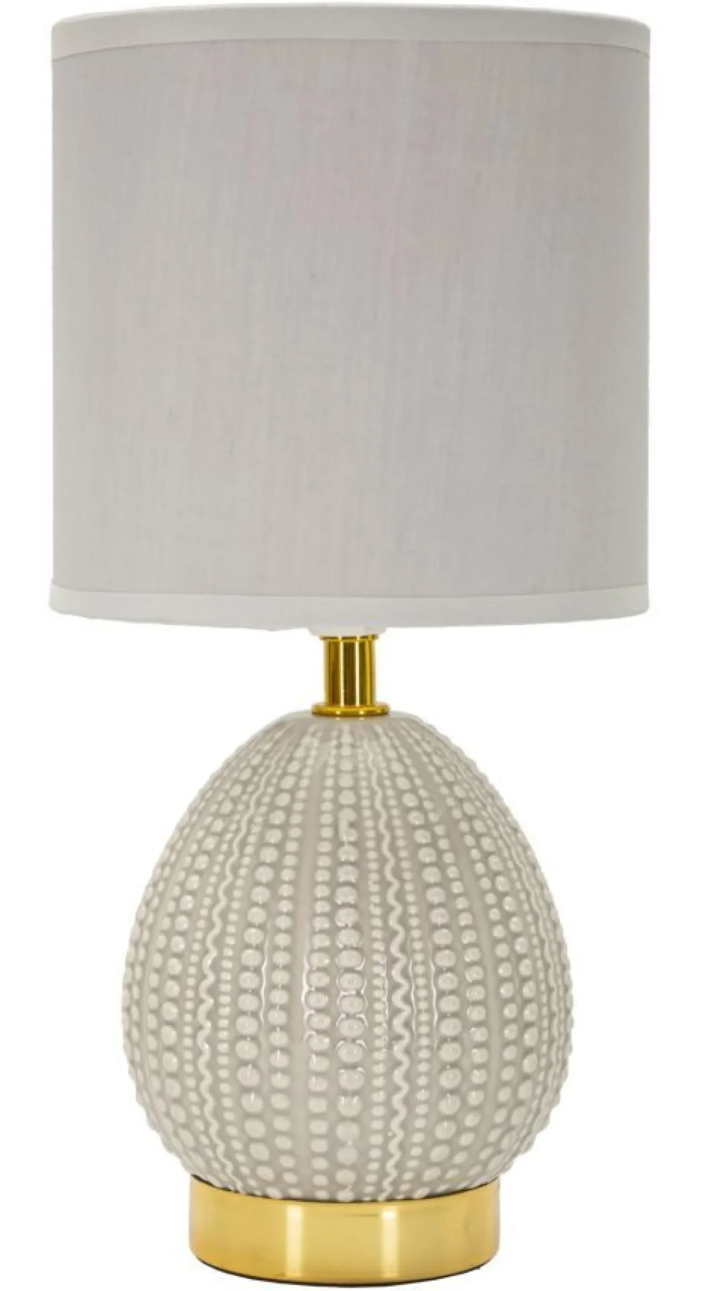 Lampe de chevet Flavi Céramique Grise abat-jour Tissu Gris