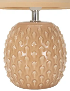 Lampe de chevet Pontus céramique Rose abat-jour Tissu Pêche