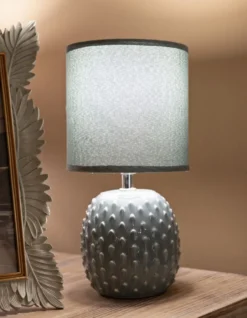 Lampe de chevet Pontus Céramique Turquoise abat-jour Tissu
