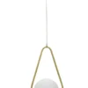 Lampe de plafond Glamy sphère en verre blanc et métal doré