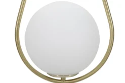 Lampe de plafond Glamy sphère en verre blanc et métal doré
