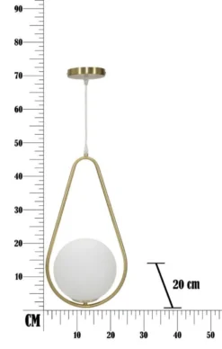 Lampe de plafond Glamy sphère en verre blanc et métal doré