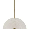 Lampe de plafond métal doré abat-jours en verre décorés reliefs