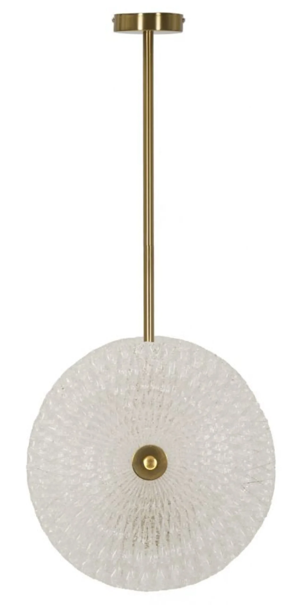 Lampe de plafond métal doré abat-jours en verre décorés reliefs