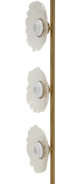 Lampe de plafond verticale Emily Verre transparent structure dorée