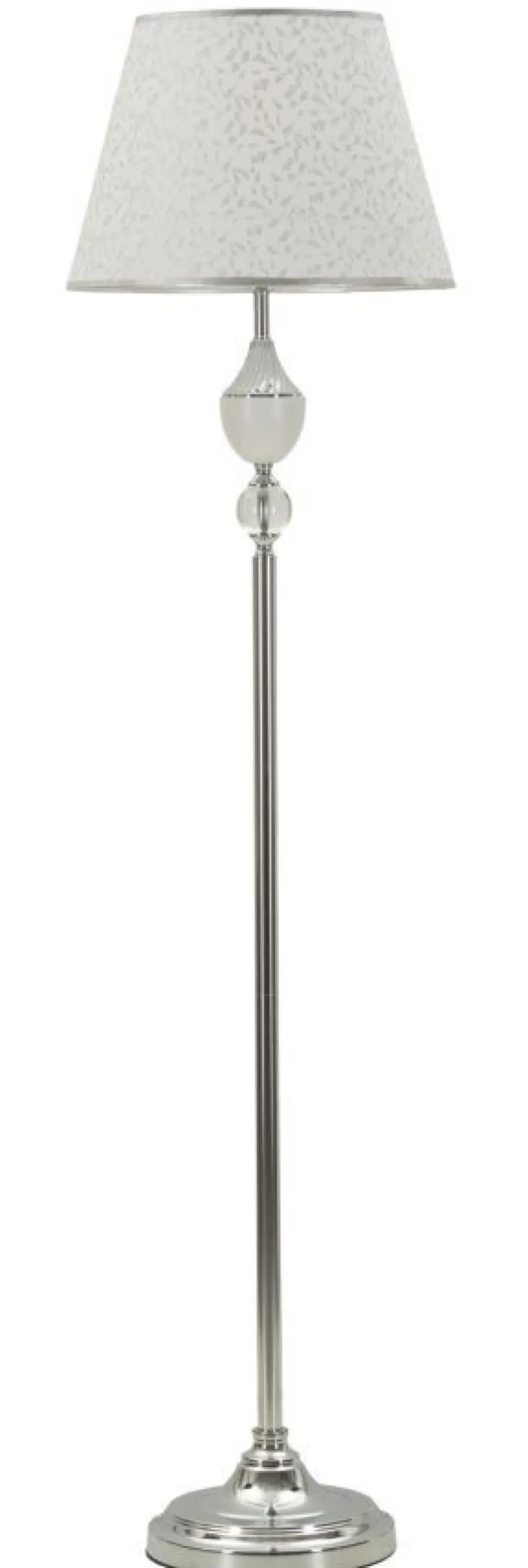 Lampe de sol Kody Métal Argent et Abat-jour Blanc