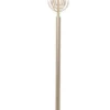 Lampe de sol Ovy métal doré abat-jour tissu rose