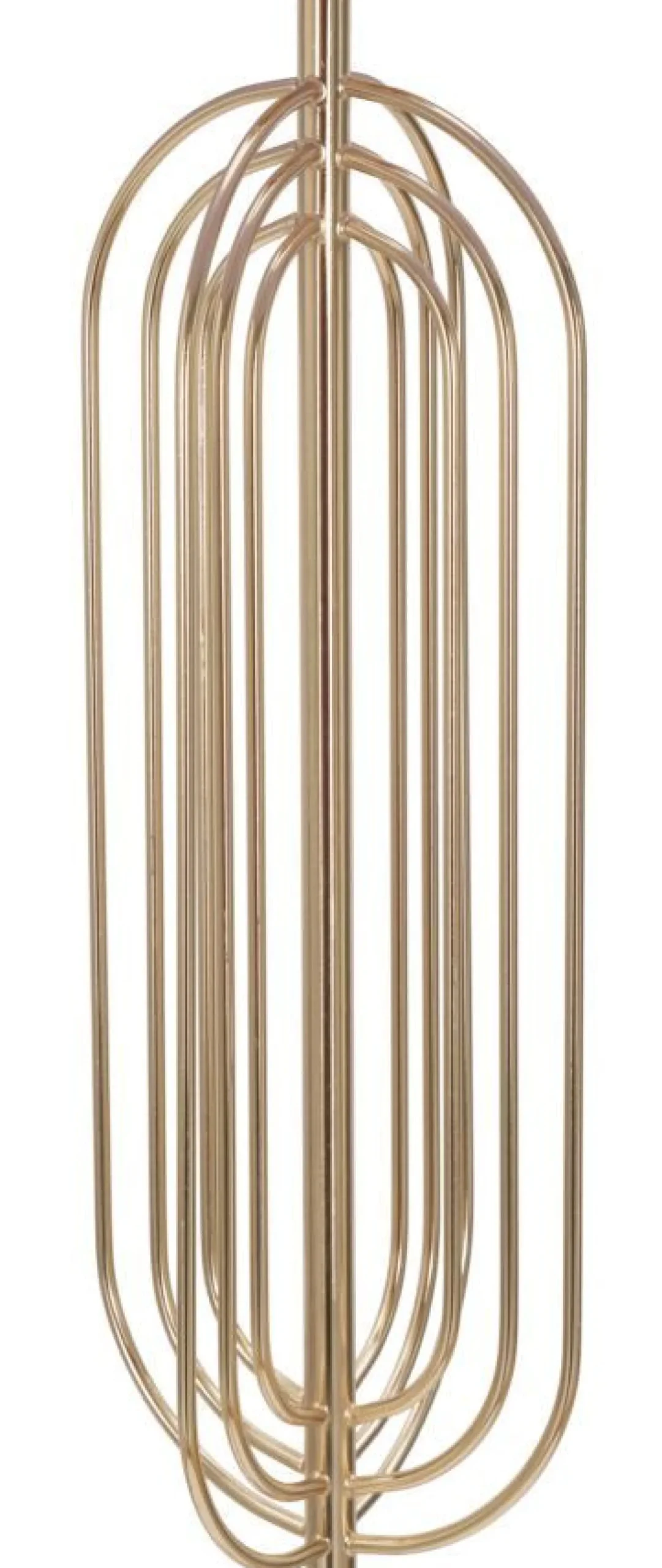 Lampe de sol Ovy métal doré abat-jour tissu rose