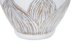 Lampe de table Athenes Polyrésine Blanc abat-jour Tissu Beige