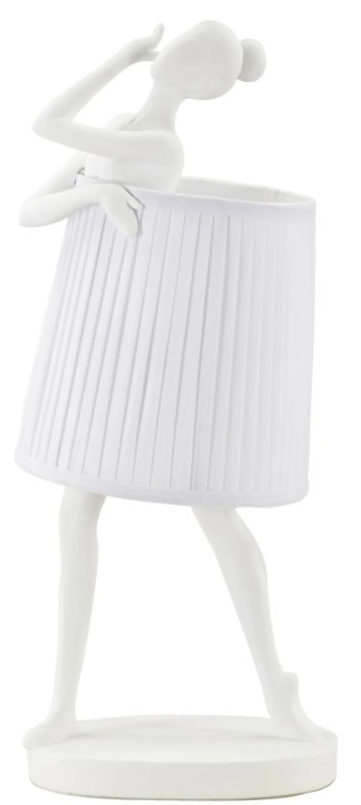 Lampe de table Ballet Résine Blanc abat-jour tissu Blanc