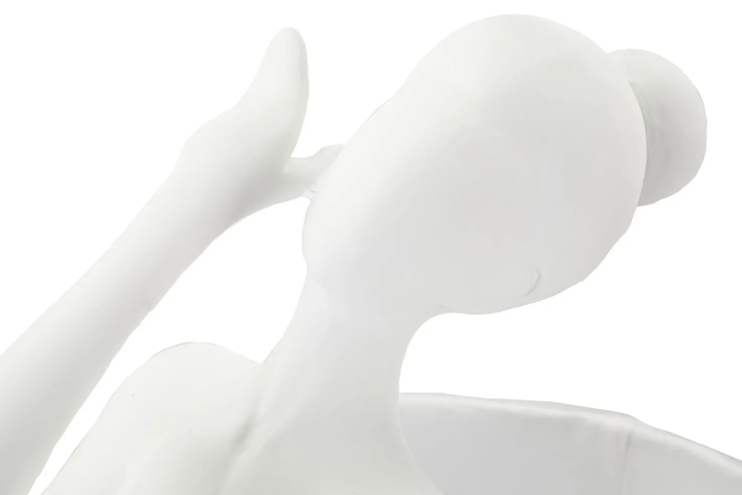 Lampe de table Ballet Résine Blanc abat-jour tissu Blanc