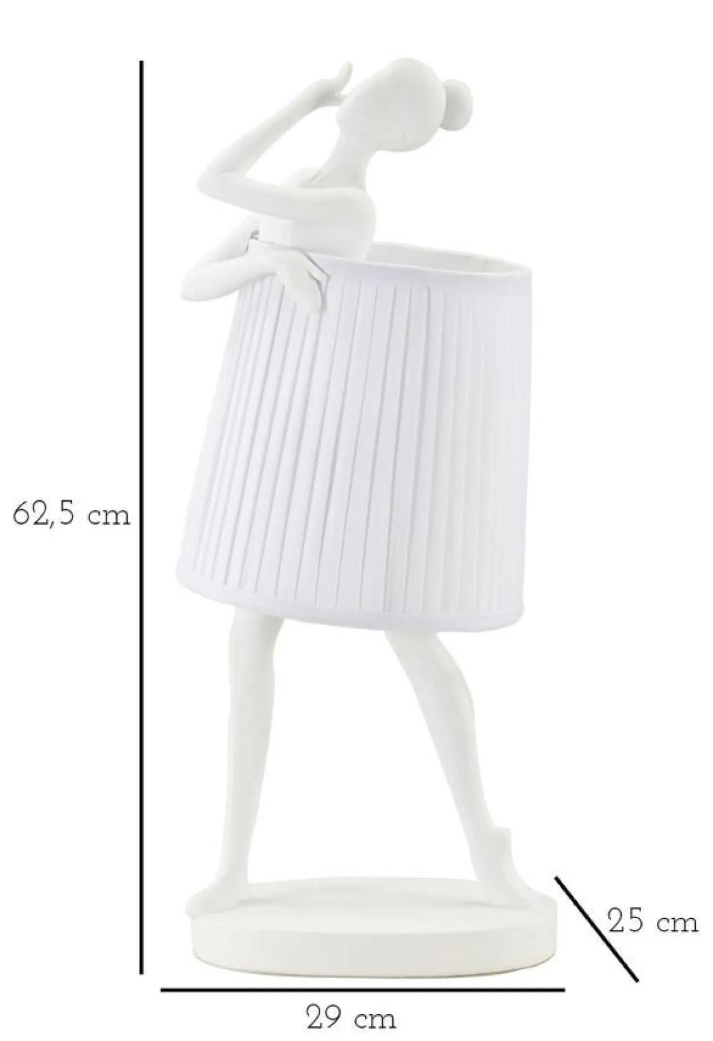 Lampe de table Ballet Résine Blanc abat-jour tissu Blanc