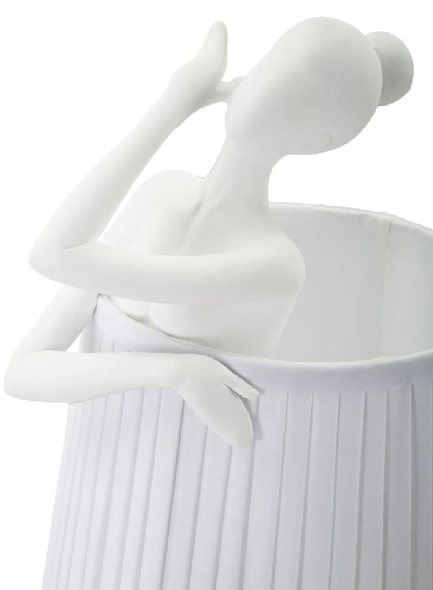 Lampe de table Ballet Résine Blanc abat-jour tissu Blanc