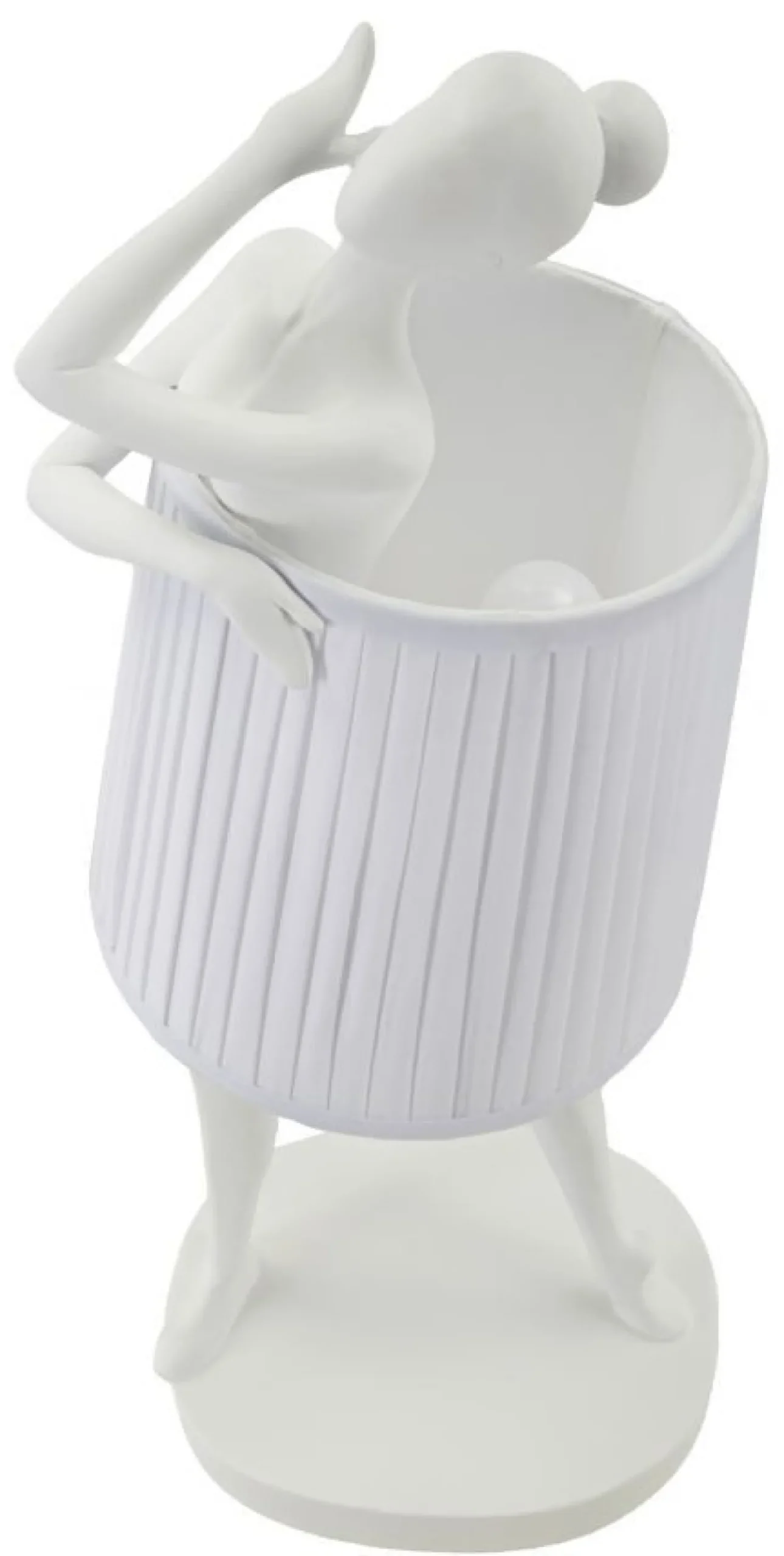Lampe de table Ballet Résine Blanc abat-jour tissu Blanc