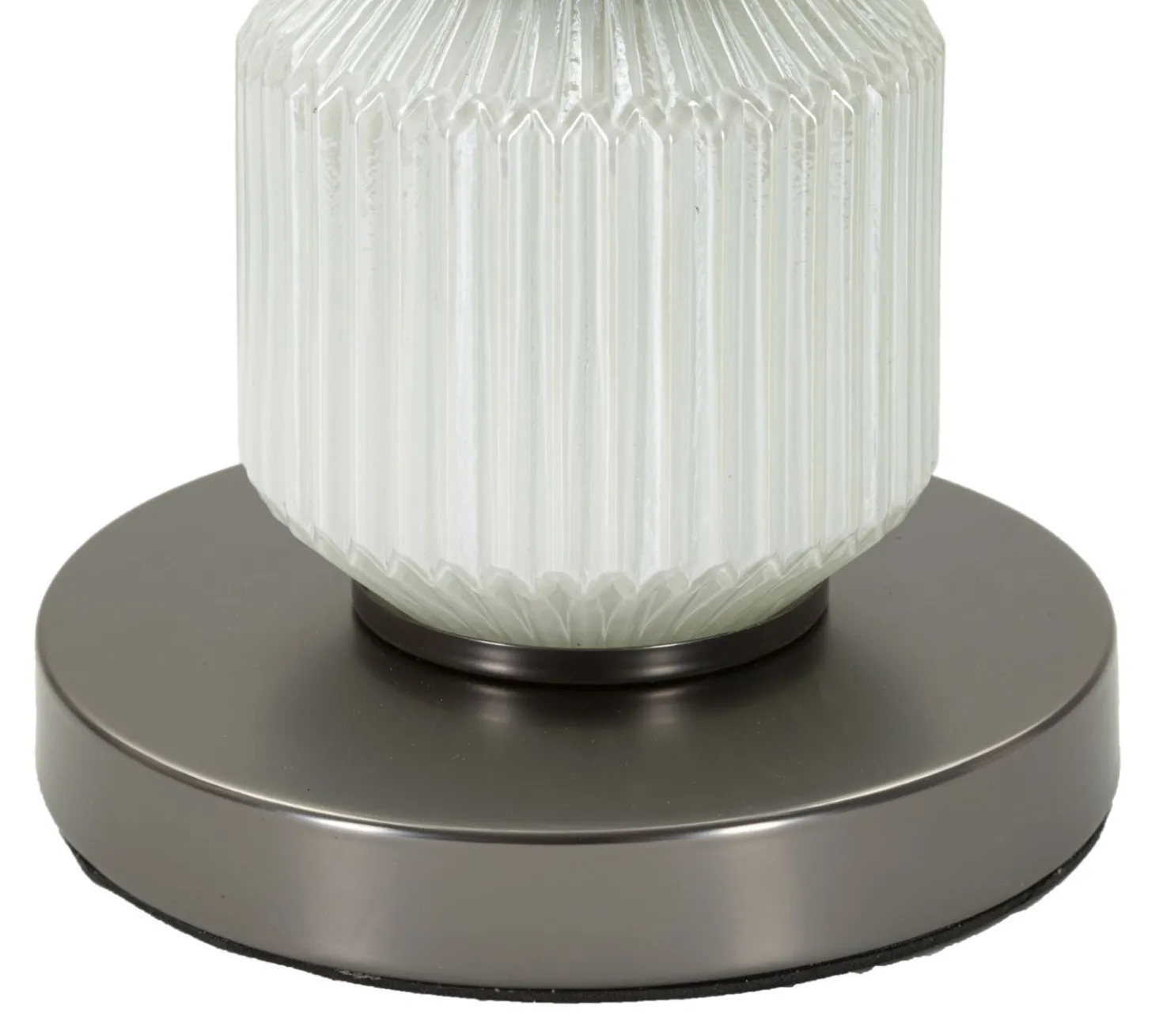 Lampe de table Bright Three Verre Blanc abat-jour Velours Gris
