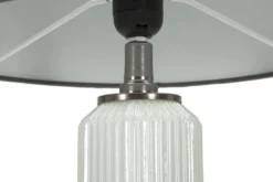 Lampe de table Bright Three Verre Blanc abat-jour Velours Gris