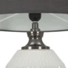 Lampe de table Brighty Verre Blanc abat-jour Velours Gris