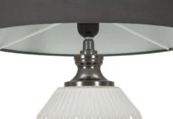 Lampe de table Brighty Verre Blanc abat-jour Velours Gris