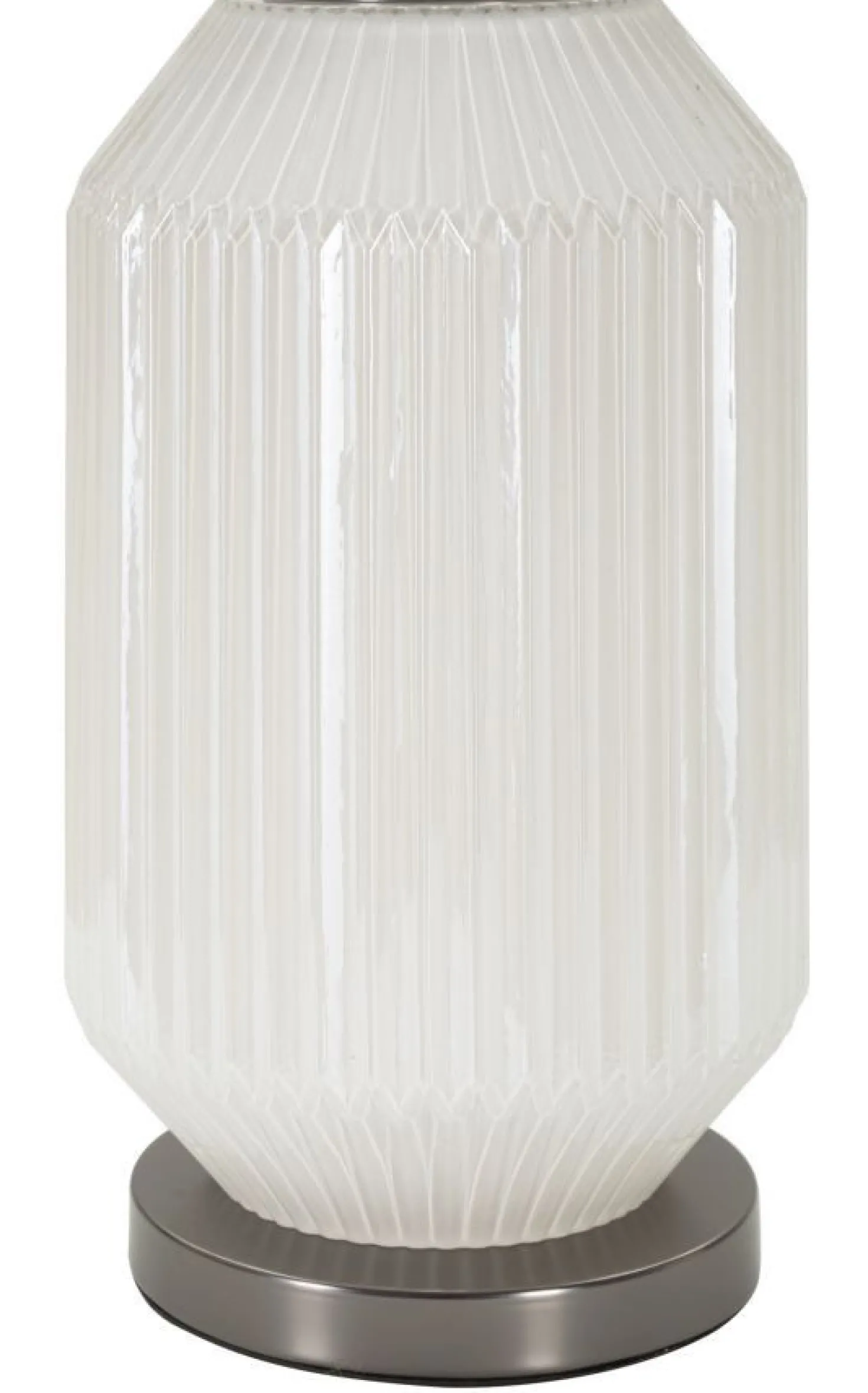 Lampe de table Brighty Verre Blanc abat-jour Velours Gris