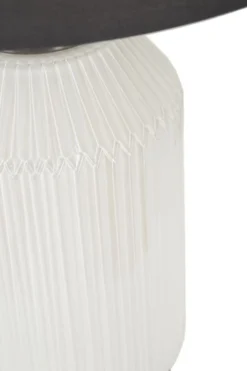 Lampe de table Brighty Verre Blanc abat-jour Velours Gris