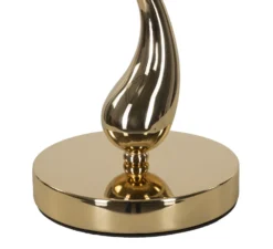 Lampe de table Chariot métal doré abat-jour plumes synthétiques Blanches