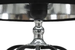 Lampe de table Darky Métal Noir abat-jour Tissu Noir décorations Métalliques Argentées