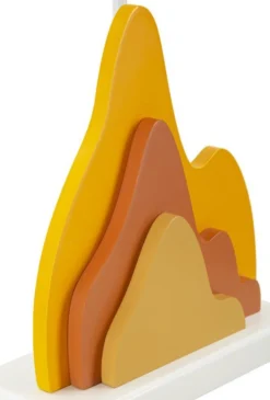 Lampe de table design flamme M.D.F Blanc abat-jour Tissu Jaune / Orange