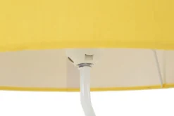 Lampe de table design flamme M.D.F Blanc abat-jour Tissu Jaune / Orange
